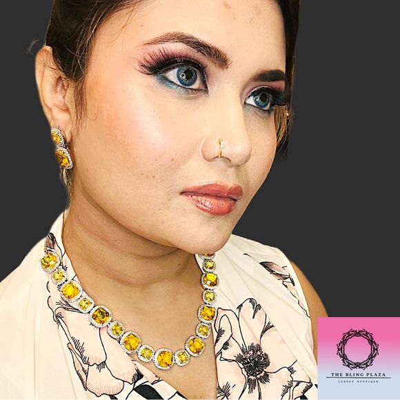 American Diamonds Necklace with Amethyst Crystals on Sterling Silver - Picture 6 of 9